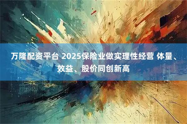万隆配资平台 2025保险业做实理性经营 体量、效益、股价同创新高