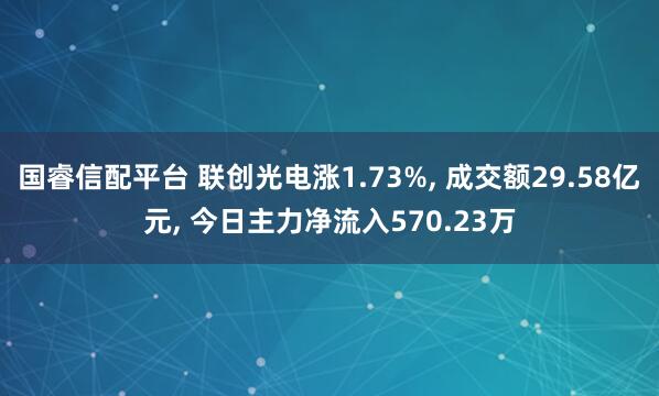 国睿信配平台 联创光电涨1.73%, 成交额29.58亿元, 今日主力净流入570.23万